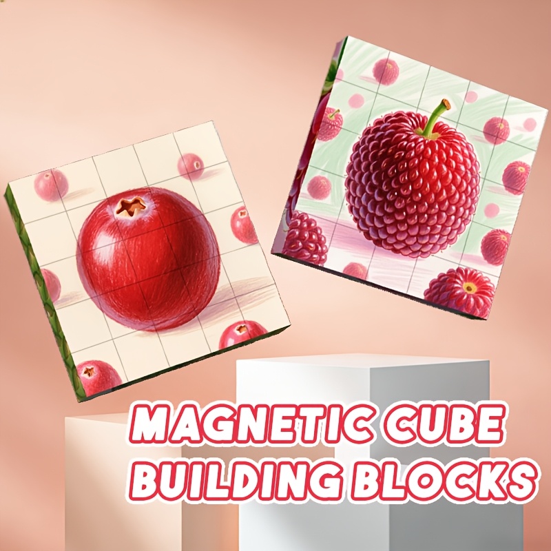 Fruit Magnetic Cube Building Blocks, 25pcs Set
